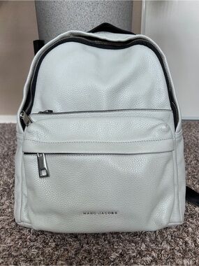 Marc Jacobs Pebbled Leather Backpack in Light Gray